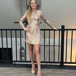 Elegant Multicolor Sequin Dress